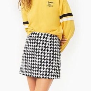 Houndstooth Mini Skirt Black/Cream